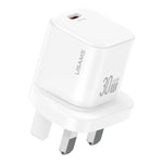 Chargeur rapide mini USAMS CC276 30W GaN USB-C / Type-C, prise UK
