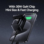 Chargeur rapide mini USAMS CC276 30W GaN USB-C / Type-C, prise UK