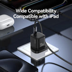 Chargeur rapide mini USAMS CC276 30W GaN USB-C / Type-C, prise UK