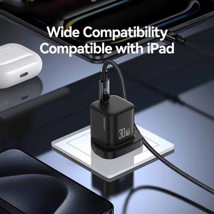 Chargeur rapide mini USAMS CC276 30W GaN USB-C / Type-C, prise UK