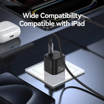 Chargeur rapide mini USAMS CC267 20W GaN USB-C / Type-C, prise US