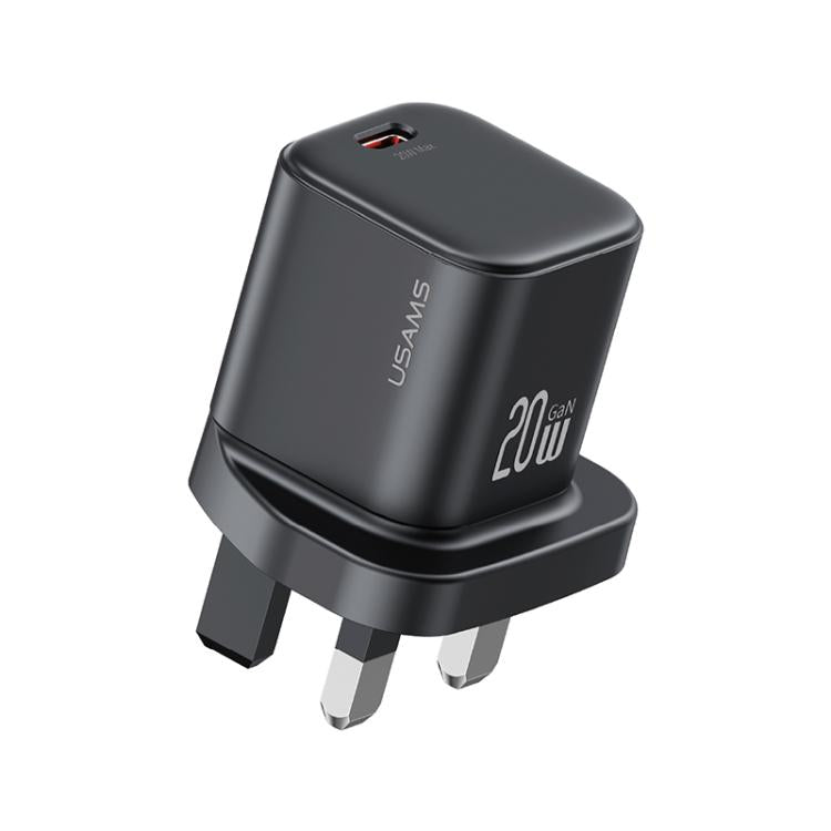 Chargeur rapide mini USAMS CC274 20W GaN USB-C / Type-C, prise UK