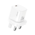 Chargeur rapide mini USAMS CC274 20W GaN USB-C / Type-C, prise UK