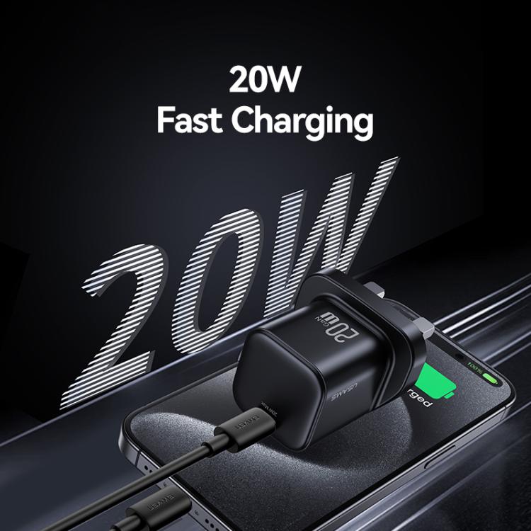 Chargeur rapide mini USAMS CC274 20W GaN USB-C / Type-C, prise UK