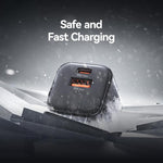 USAMS CC270 30W GaN USB-C / Type-C and USB Dual-port Mini Fast Charger, US Plug