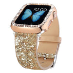 Bracelet de montre en cuir à paillettes xDfind, compatible avec Apple Watch 42/44/45/46/49 mm et Apple Watch 38/40/41/S10 42 mm.