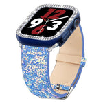 Bracelet de montre en cuir à paillettes xDfind, compatible avec Apple Watch 42/44/45/46/49 mm et Apple Watch 38/40/41/S10 42 mm.