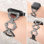 Bracelet de montre xDfind en métal à motif diamant en forme de O, compatible avec Apple Watch 42/44/45/46/49 mm et Apple Watch 38/40/41/S10 42 mm.