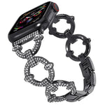 Bracelet de montre xDfind en métal à motif diamant en forme de O, compatible avec Apple Watch 42/44/45/46/49 mm et Apple Watch 38/40/41/S10 42 mm.