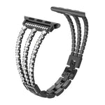 Bracelet de montre xDfind en métal à trois diamants, compatible avec Apple Watch 42/44/45/46/49 mm et Apple Watch 38/40/41/S10 42 mm.