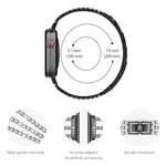 Bracelet de montre xDfind en métal à trois diamants, compatible avec Apple Watch 42/44/45/46/49 mm et Apple Watch 38/40/41/S10 42 mm.