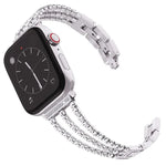 Bracelet de montre xDfind en métal à trois diamants, compatible avec Apple Watch 42/44/45/46/49 mm et Apple Watch 38/40/41/S10 42 mm.