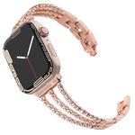 Bracelet de montre xDfind en métal à trois diamants, compatible avec Apple Watch 42/44/45/46/49 mm et Apple Watch 38/40/41/S10 42 mm.