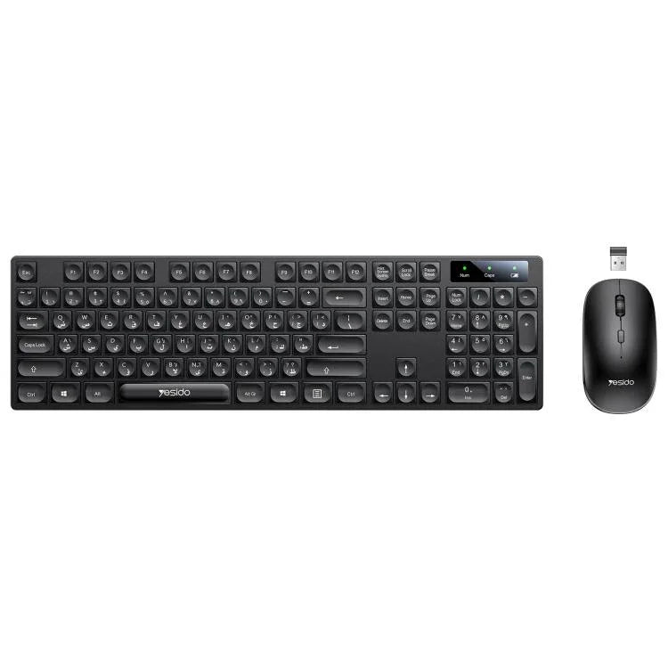Ensemble clavier et souris sans fil 2,4G Yesido KB42, version arabe, version anglaise