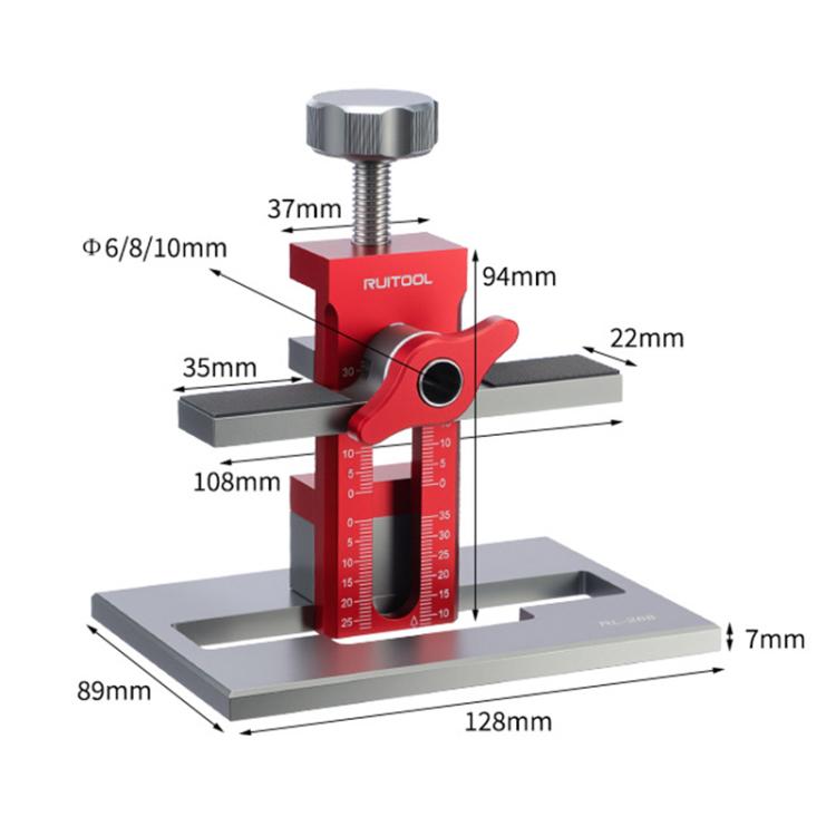 Aide multifonctionnelle RUITOOL pour installation de porte d'armoire avec base, sans foret, avec foret de 10mm, avec forets de 6/8/10mm