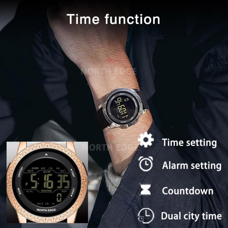 NORTH EDGE APOLLO Montre Sport Connectée Homme Étanche Multifonction avec Bracelet en Silicone