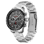 NORTH EDGE LONGWINGS Montre de sport extérieure pour homme avec chargement solaire et bracelet en acier inoxydable