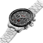 NORTH EDGE LONGWINGS Montre de sport extérieure pour homme avec chargement solaire et bracelet en acier inoxydable