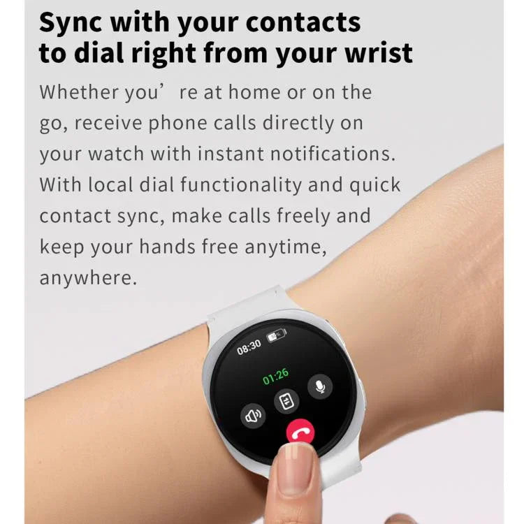 Montre connectée sport HD8 mini 1,29 pouce BT5.4, compatible avec les appels Bluetooth / suivi du sommeil, de l'oxygène sanguin, de la fréquence cardiaque et de la pression artérielle