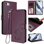 Étui de téléphone en cuir avec cœur en relief et sangle, Pour iPhone 14 Pro Max, Pour iPhone 7 / 8 / SE 2022, Pour iPhone 13 Pro Max, Pour iPhone 13 Pro