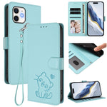 Étui de téléphone en cuir avec motif de cœur en relief et dragonne, Pour iPhone 11 Pro Max, Pour iPhone 11, Pour iPhone 11 Pro, Pour iPhone X / XS