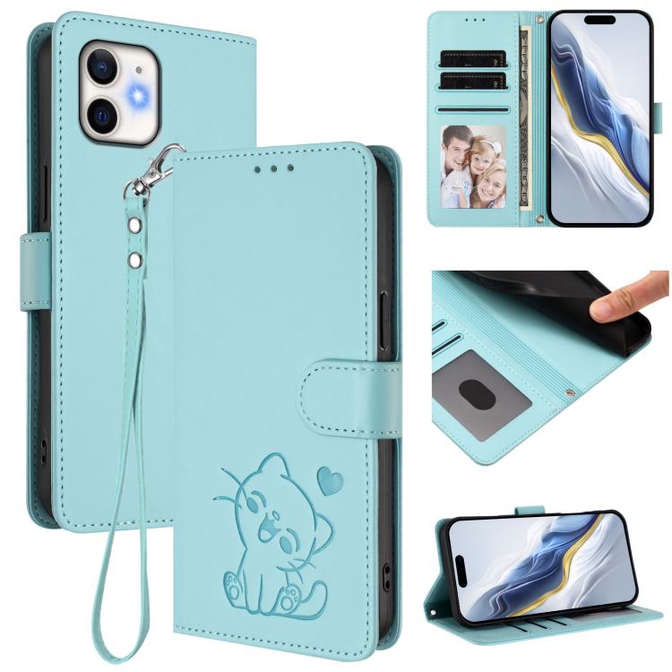Étui de téléphone en cuir avec motif de cœur en relief et dragonne, Pour iPhone 11 Pro Max, Pour iPhone 11, Pour iPhone 11 Pro, Pour iPhone X / XS