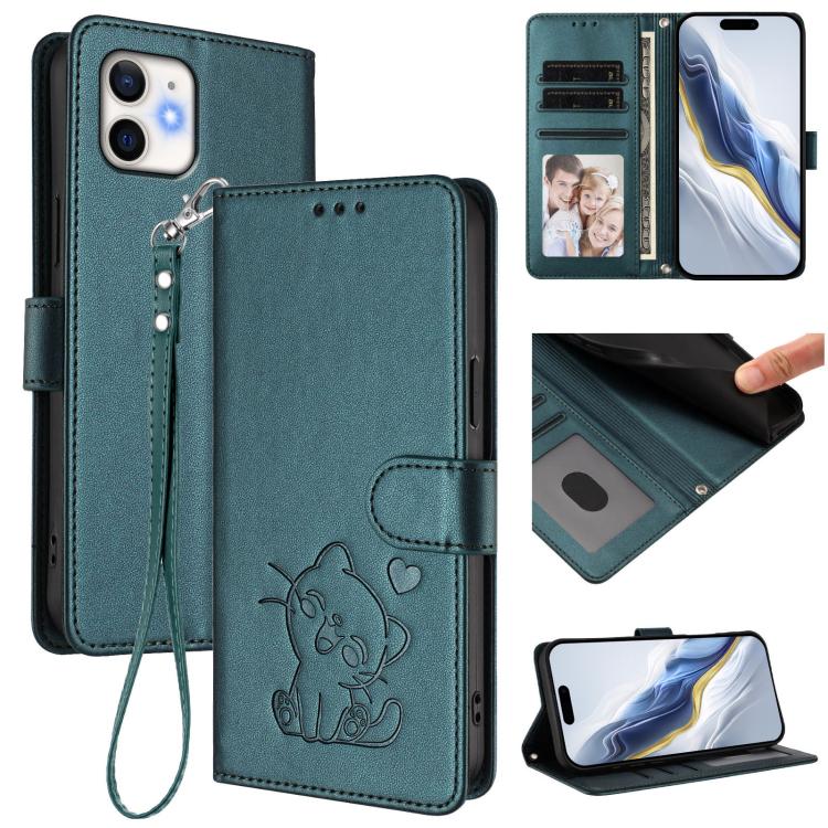 Étui de téléphone en cuir avec motif de cœur en relief et dragonne, Pour iPhone 11 Pro Max, Pour iPhone 11, Pour iPhone 11 Pro, Pour iPhone X / XS