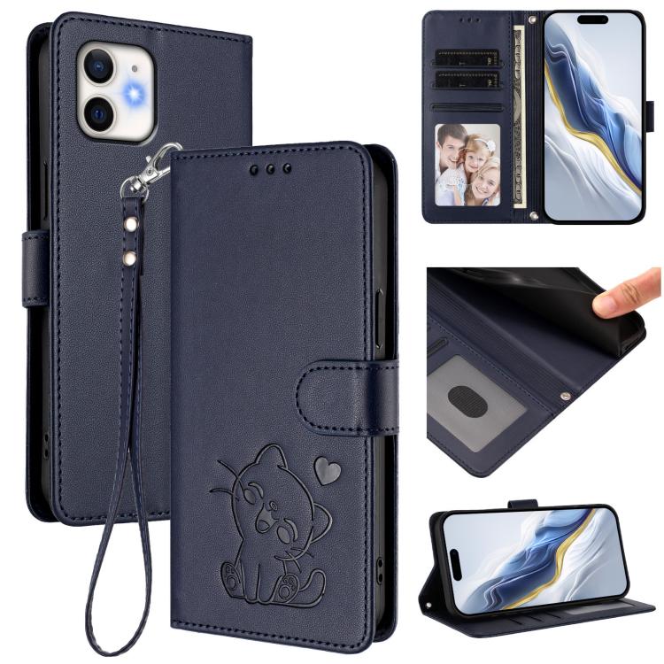 Étui de téléphone en cuir avec motif de cœur en relief et dragonne, Pour iPhone 11 Pro Max, Pour iPhone 11, Pour iPhone 11 Pro, Pour iPhone X / XS