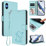 Étui de téléphone en cuir avec motif de cœur en relief et dragonne, Pour iPhone 11 Pro Max, Pour iPhone 11, Pour iPhone 11 Pro, Pour iPhone X / XS