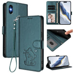 Étui de téléphone en cuir avec cœur en relief et dragonne pour iPhone XR, pour iPhone XS Max, pour iPhone 7 Plus / 8 Plus