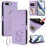Étui de téléphone en cuir avec cœur en relief et dragonne pour iPhone XR, pour iPhone XS Max, pour iPhone 7 Plus / 8 Plus