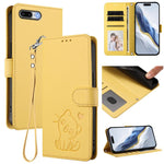 Étui de téléphone en cuir avec cœur en relief et dragonne pour iPhone XR, pour iPhone XS Max, pour iPhone 7 Plus / 8 Plus