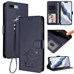 Étui de téléphone en cuir avec cœur en relief et dragonne pour iPhone XR, pour iPhone XS Max, pour iPhone 7 Plus / 8 Plus