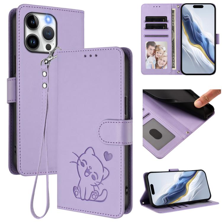 Coque de téléphone en cuir avec motif de cœur en relief et dragonne, pour iPhone 15, pour iPhone 14 Plus, pour iPhone 14 / 13, pour iPhone 14 Pro