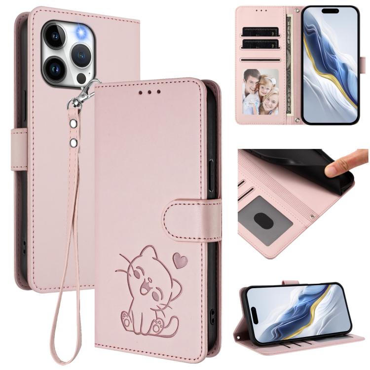 Étui de téléphone en cuir avec cœur en relief et sangle, Pour iPhone 14 Pro Max, Pour iPhone 7 / 8 / SE 2022, Pour iPhone 13 Pro Max, Pour iPhone 13 Pro