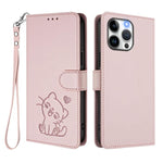 Étui de téléphone en cuir avec cœur en relief et sangle, Pour iPhone 14 Pro Max, Pour iPhone 7 / 8 / SE 2022, Pour iPhone 13 Pro Max, Pour iPhone 13 Pro