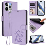 Étui de téléphone en cuir avec cœur en relief et sangle, Pour iPhone 14 Pro Max, Pour iPhone 7 / 8 / SE 2022, Pour iPhone 13 Pro Max, Pour iPhone 13 Pro