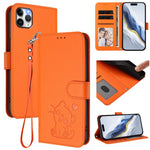 Étui de téléphone en cuir avec motif de cœur en relief et dragonne, Pour iPhone 11 Pro Max, Pour iPhone 11, Pour iPhone 11 Pro, Pour iPhone X / XS