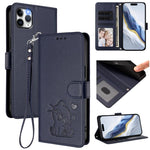 Étui de téléphone en cuir avec motif de cœur en relief et dragonne, Pour iPhone 11 Pro Max, Pour iPhone 11, Pour iPhone 11 Pro, Pour iPhone X / XS