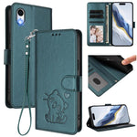 Étui de téléphone en cuir avec cœur en relief et dragonne pour iPhone XR, pour iPhone XS Max, pour iPhone 7 Plus / 8 Plus