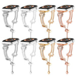Bracelet de montre en métal à maillons en forme d'os et diamants, pour Apple Watch 46 mm / 49 mm / 45 mm / 44 mm, pour Apple Watch 42 mm / 41 mm / 40 mm / 38 mm