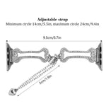 Bracelet de montre en métal à maillons en forme d'os et diamants, pour Apple Watch 46 mm / 49 mm / 45 mm / 44 mm, pour Apple Watch 42 mm / 41 mm / 40 mm / 38 mm