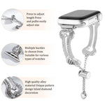 Bracelet de montre en métal à maillons en forme d'os et diamants, pour Apple Watch 46 mm / 49 mm / 45 mm / 44 mm, pour Apple Watch 42 mm / 41 mm / 40 mm / 38 mm