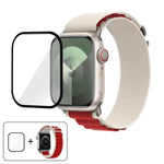 Bracelet de montre en nylon à boucle avec film incurvé 3D, pour Apple Watch Series 44 mm