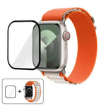 Bracelet de montre en nylon à boucle avec film incurvé 3D, pour Apple Watch Series 44 mm