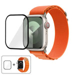 Bracelet de montre en nylon à boucle avec film incurvé 3D, pour Apple Watch Series 44 mm
