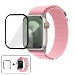 Bracelet de montre en nylon à boucle avec film incurvé 3D, pour Apple Watch Series 44 mm