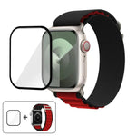 Bracelet de montre en nylon à boucle avec film incurvé 3D, pour Apple Watch Series 44 mm
