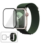 Bracelet de montre en nylon à boucle avec film incurvé 3D, pour Apple Watch Series 44 mm
