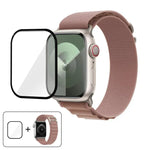 Bracelet de montre en nylon à boucle avec film incurvé 3D, pour Apple Watch Series 44 mm